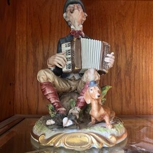 Giuseppe Cappe "Accordion Player" Porcelain Figurine